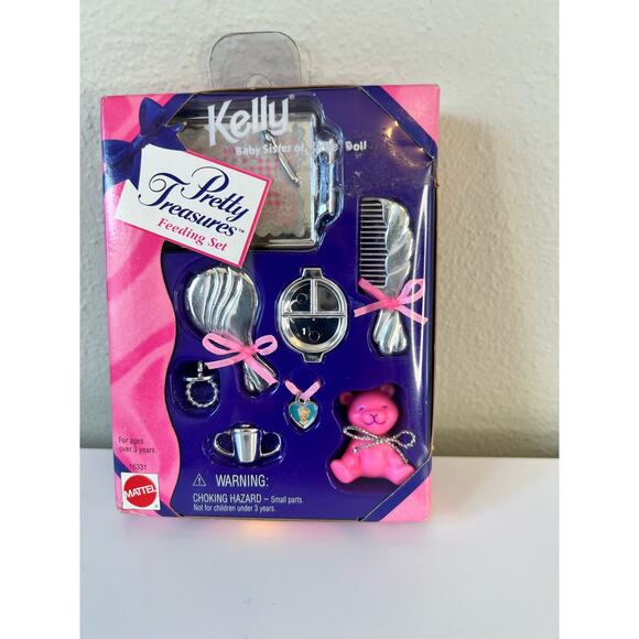 1996 Kelly Pretty Treasures Feeding Set #16331 Barbie Baby Accessories - Picture 1 of 6